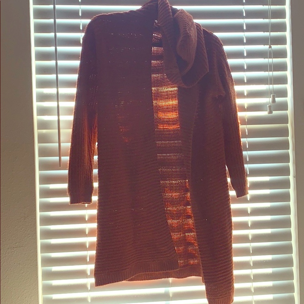 Open knit hoodie